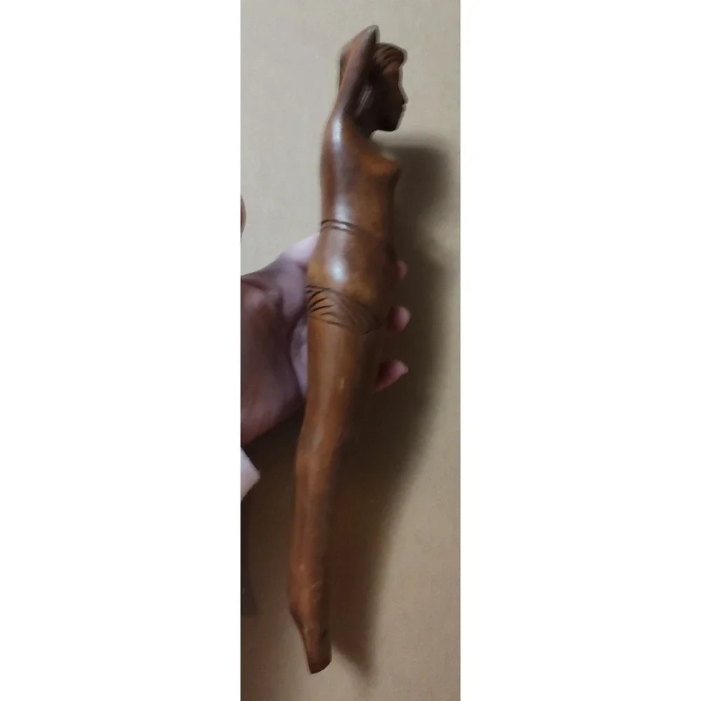 Vintage Wooden Nude Lady Nut Cracker Risqué Hand Carved Mid Century Modern 14